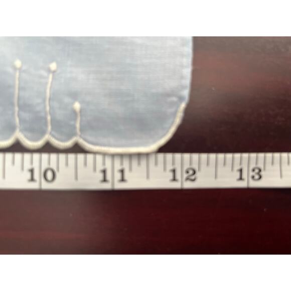 VTG Floral Iris Embroidered Eyelet Tea Towels Pink Blue Linen Blend Spring - Picture 7 of 7